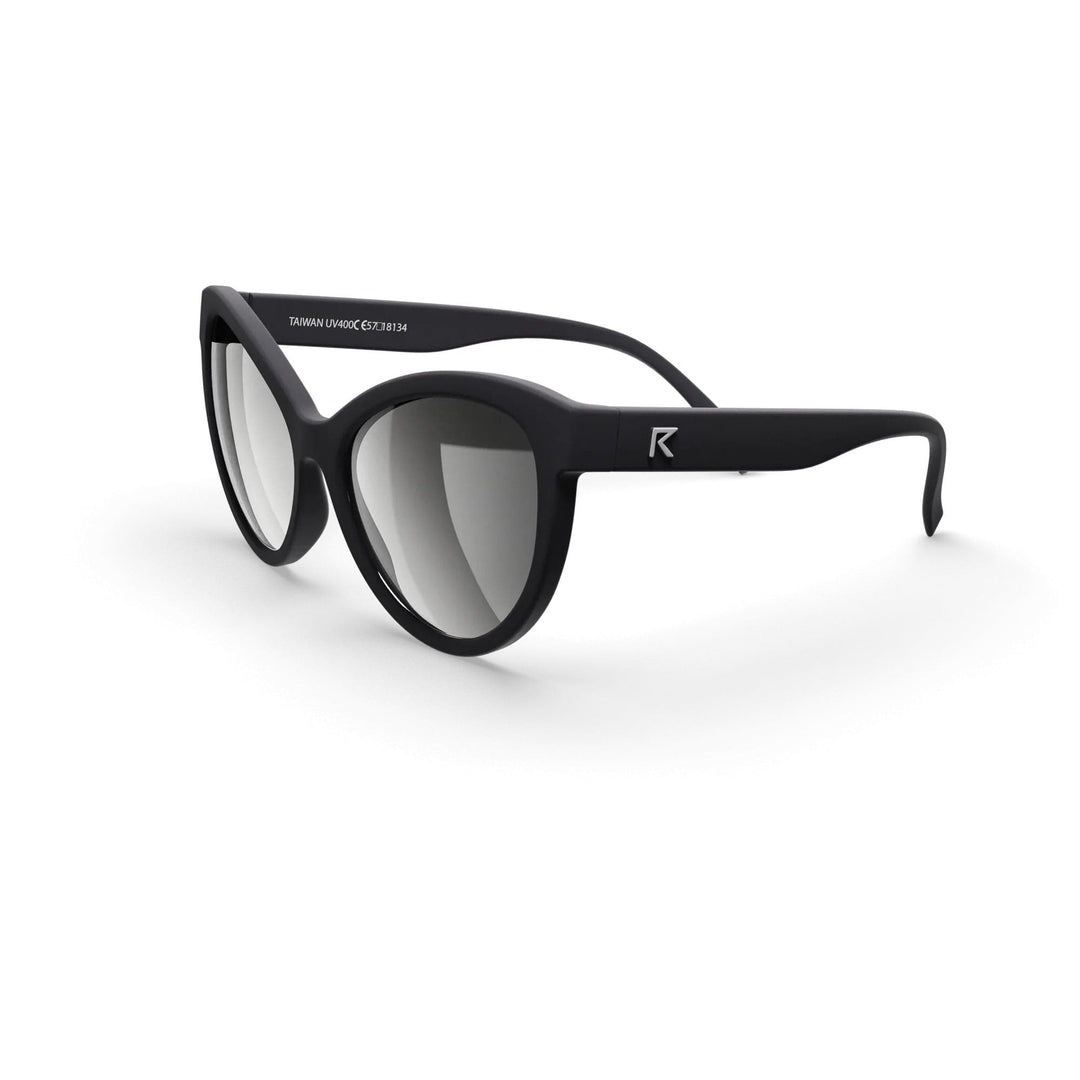REKS® cat eye polarized sunglasses with silver mirror lenses, made from durable polycarbonate, stylish eyewear for women.