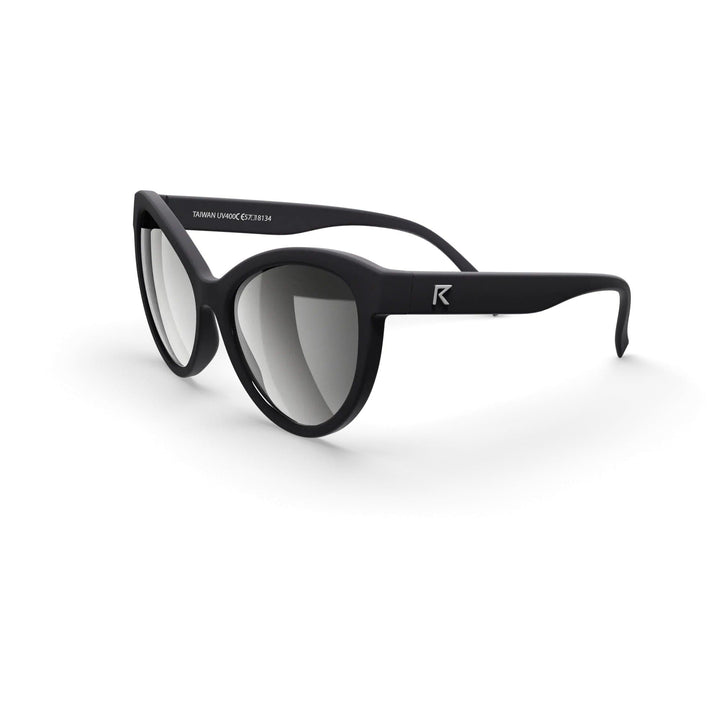 REKS® cat eye polarized sunglasses with silver mirror lenses, made from durable polycarbonate, stylish eyewear for women.