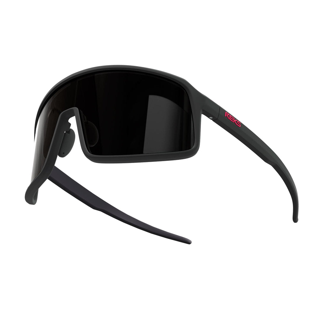 REKS® K-Shield Kontrast polarized sunglasses with black frame and tinted lenses, showcasing a sleek, modern design.