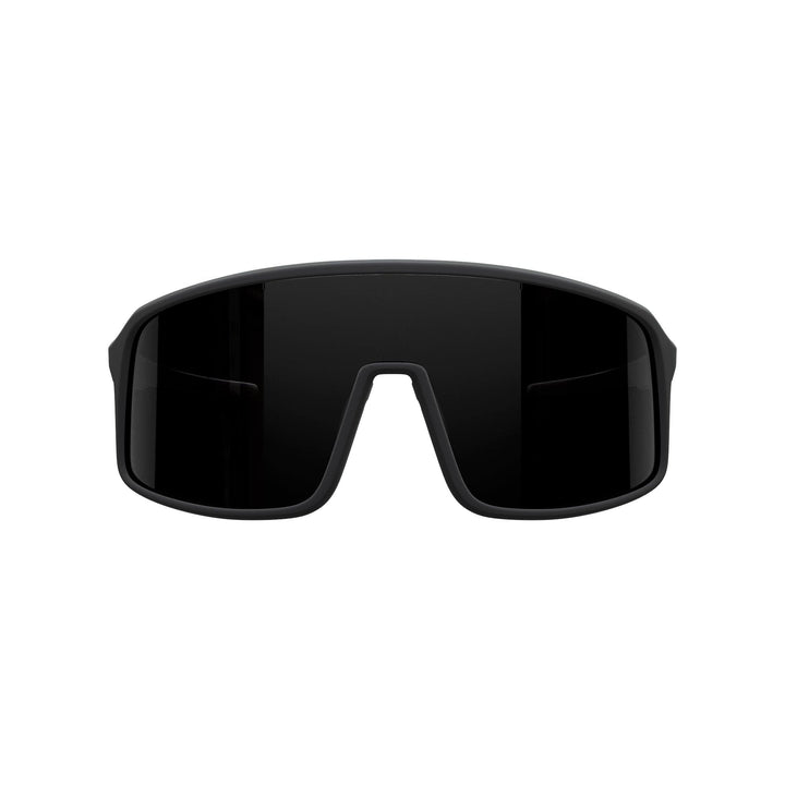 REKS® K-Shield contrast polarized sunglasses in black with front view showing sleek design and tinted lenses.