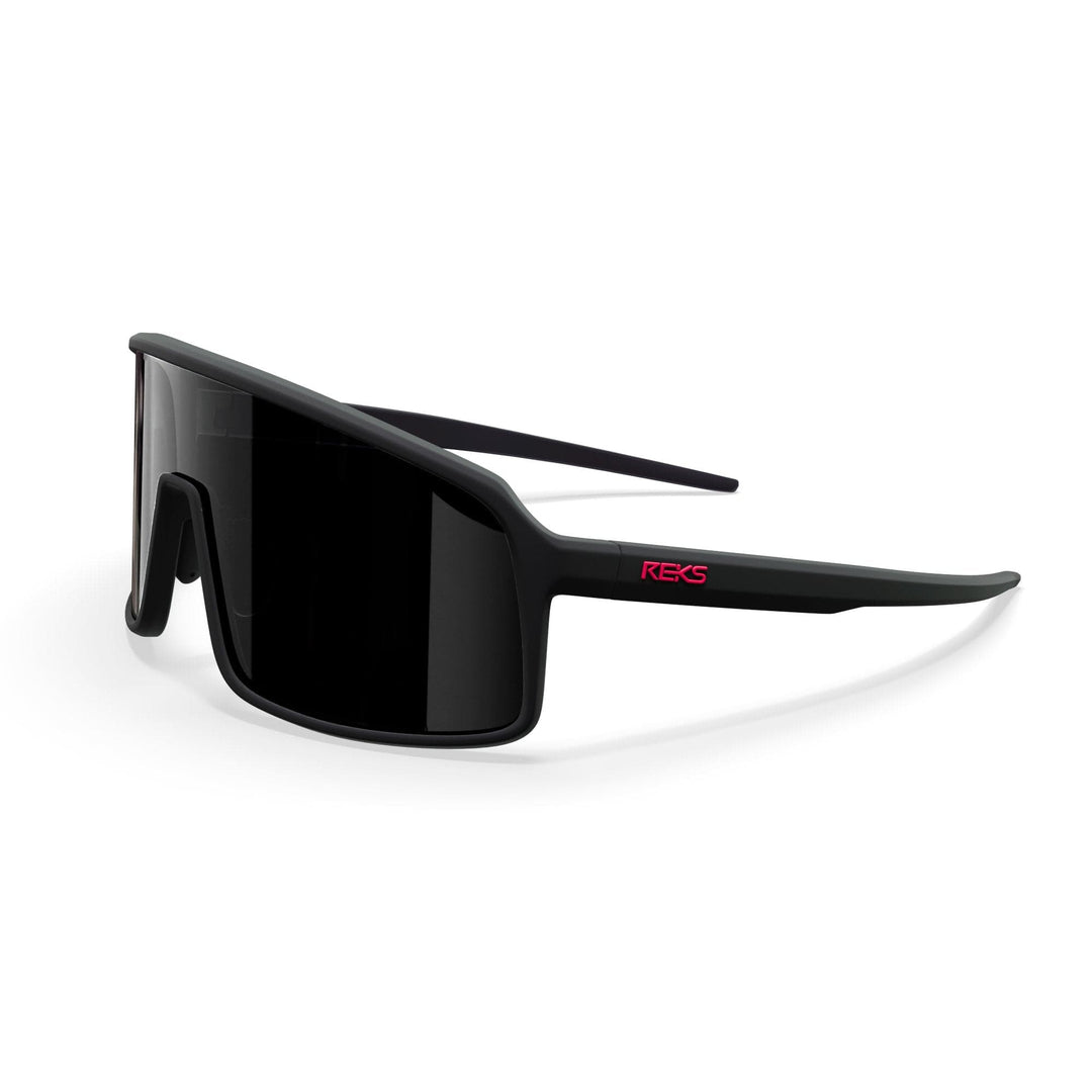 REKS® K-Shield Kontrast polarized sunglasses in black with contrast frames, featuring sleek design and polarized lenses.