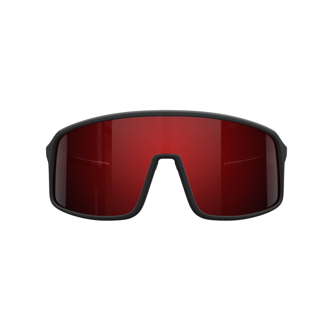 REKS® K-Shield contrast polarized sunglasses with black frame and red accents, front view showing stylish design.