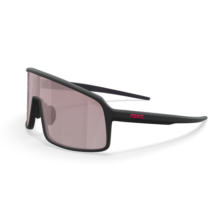 REKS® K-Shield Kontrast Polarized Sunglasses in black with tinted lenses, showcasing the sleek design and contrast features.