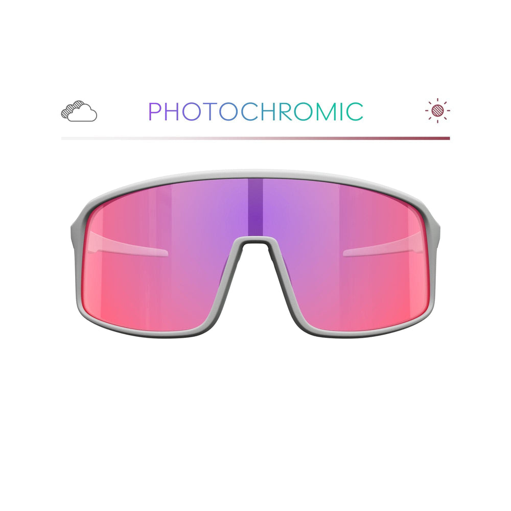White K-Shield Kontrast Photochromic Sunglasses by REKS® with white frame and adaptive lenses for versatile sun protection.