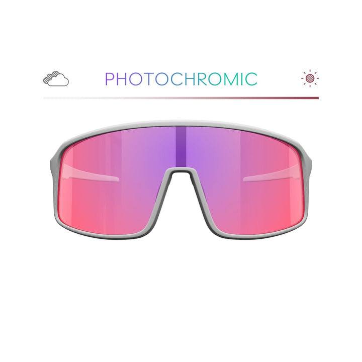 White K-Shield Kontrast Photochromic Sunglasses by REKS® with white frame and adaptive lenses for versatile sun protection.