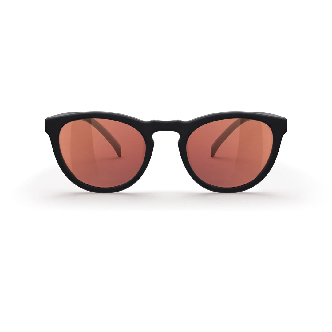 REKS® round polarized polycarbonate sunglasses with rose amber lenses, stylish and lightweight for outdoor wear
