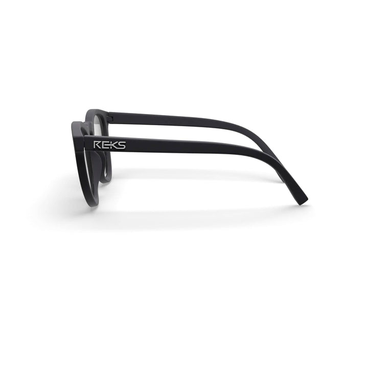 REKS® round polarized polycarbonate sunglasses with rose-amber lenses, stylish and protective eyewear for sunny days.