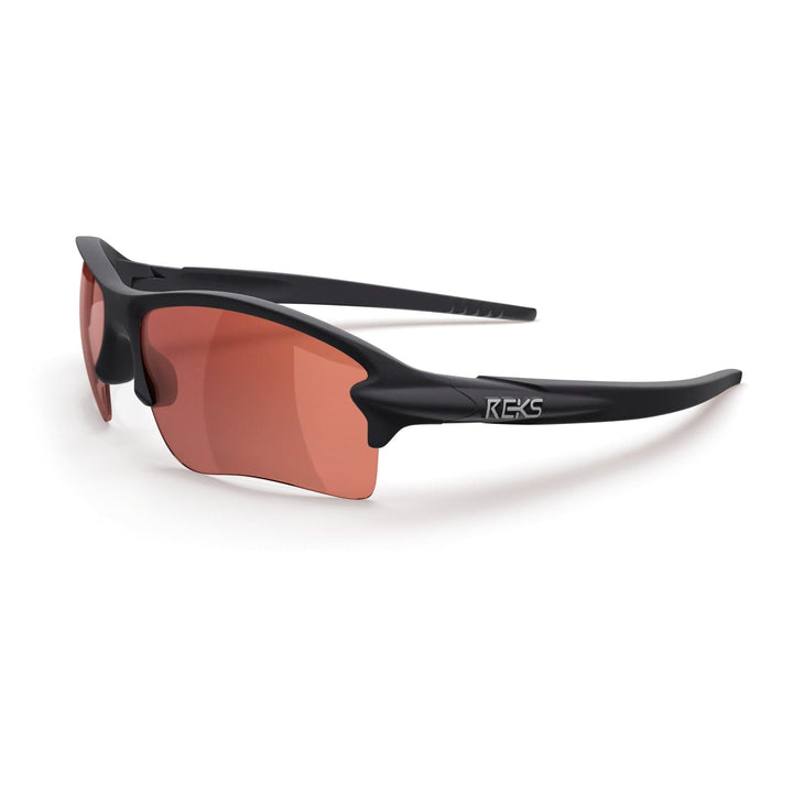 REKS Sling Blade polarized polycarbonate sunglasses with blue mirror lenses, stylish and durable eyewear for outdoor activities.