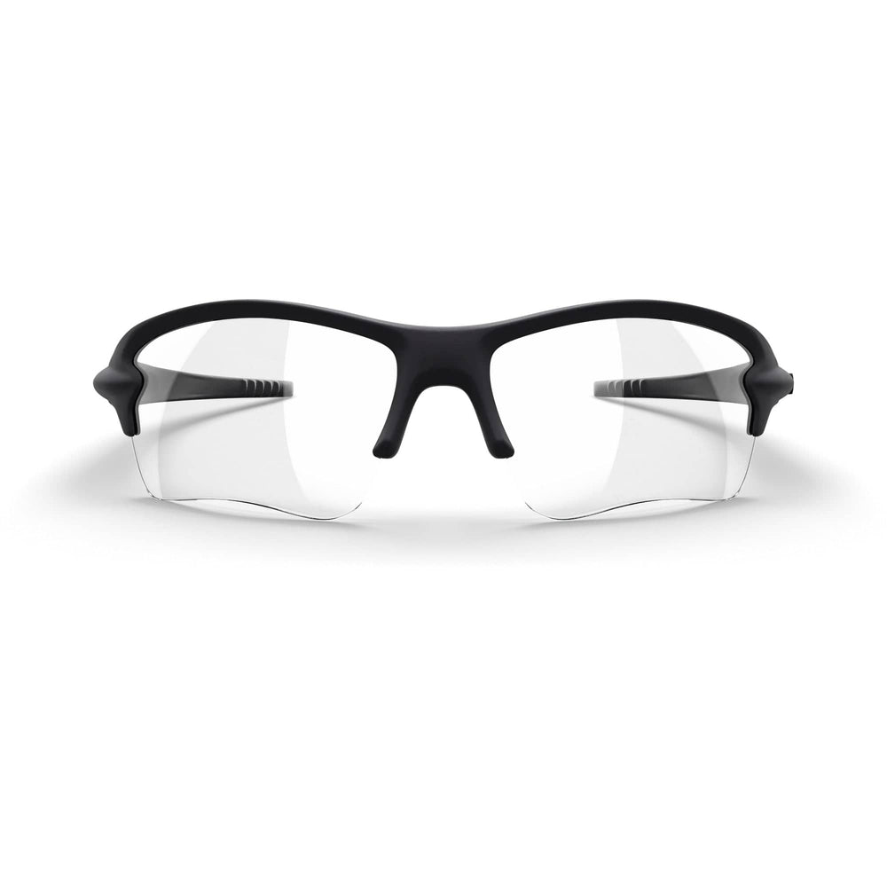 Front view of REKS® Sling Blade black eyeglasses with sleek, modern design and full-rim frame.