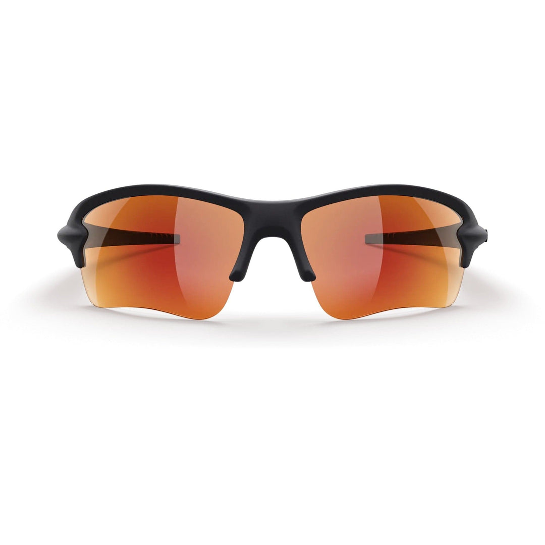 REKS Sling Blade polarized prescription sunglasses with solid smoke polycarbonate lenses, offering stylish eye protection.