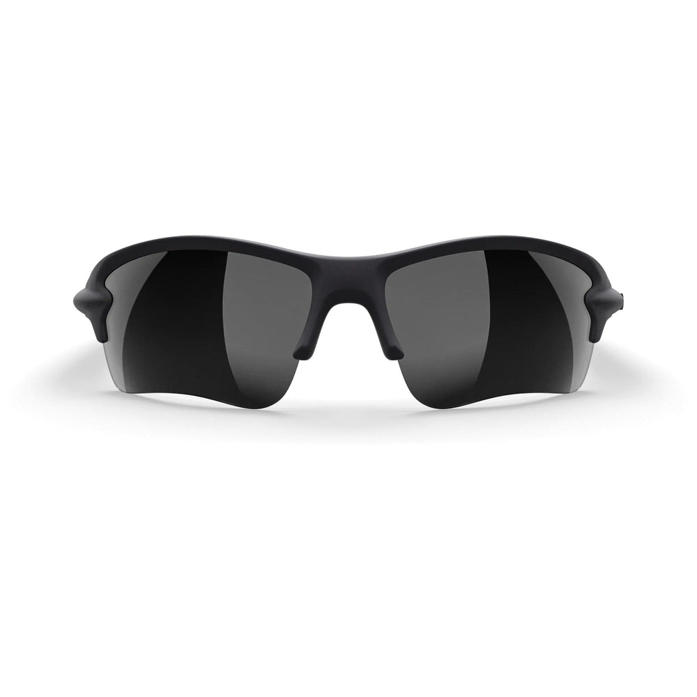 Black SlingBlade polarized sunglasses by REKS® with a mirrored front, featuring a sleek, modern design and durable Trivex® lenses.