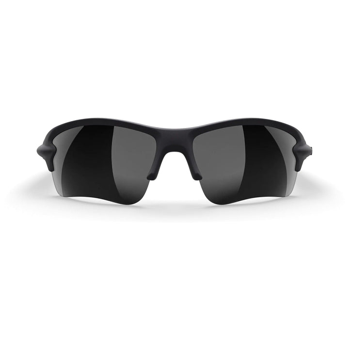 Black SlingBlade polarized sunglasses by REKS® with a mirrored front, featuring a sleek, modern design and durable Trivex® lenses.