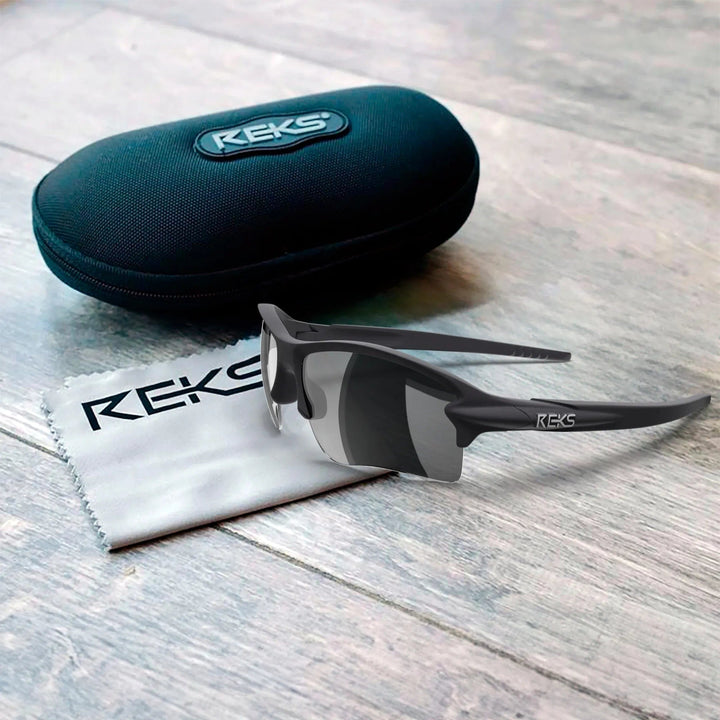 REKS Sling Blade polarized sunglasses with Trivex lenses, featuring a sleek sling-blade frame and modern design.