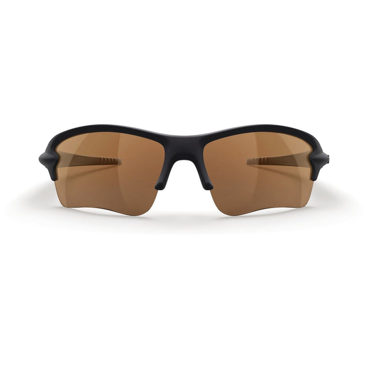 Black Sling Blade polarized sunglasses by REKS® with brown tinted lenses, front view showing sleek design and frame details.