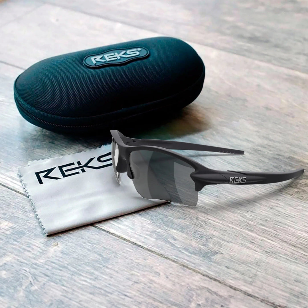 REKS® Sling Blade polarized sunglasses with Trivex® lenses, featuring a sleek sling-blade design and durable frame.