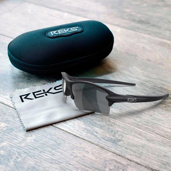 REKS® Sling Blade polarized sunglasses with Trivex® lenses, featuring a sleek sling-blade design and durable frame.
