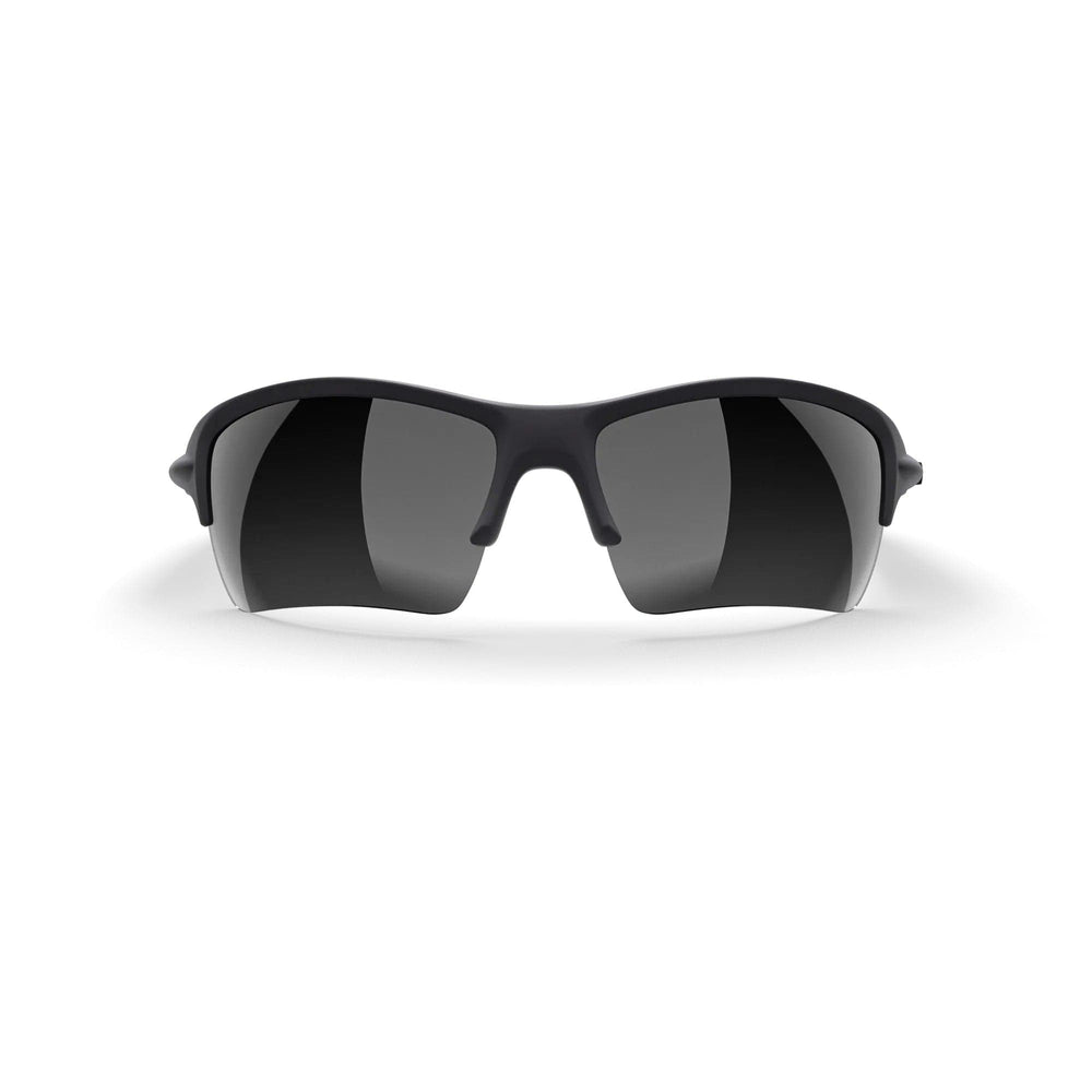 REKS Sling XM polarized sunglasses with black frame and black mirror lenses, featuring Trivex® lenses for impact resistance.