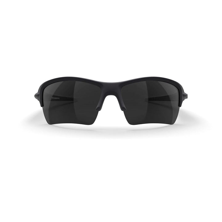 REKS Sling XM polarized sunglasses with Trivex lenses in black with smoke tint, front view showing sleek design