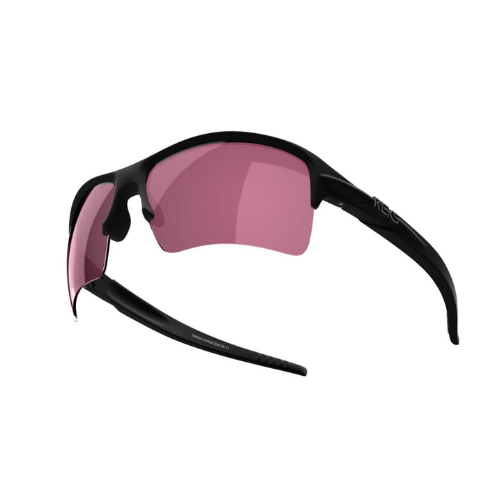 Black Sling XM REKS® polarized sunglasses with rose-tinted lenses and sleek design, featuring slim arms and modern styling.