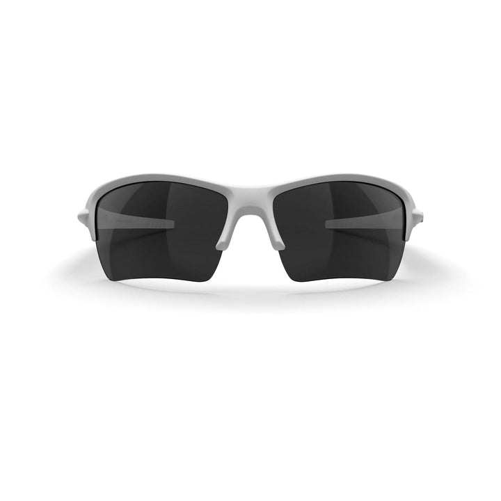 White REKS® Sling XM polarized sunglasses with smoke polycarbonate lenses, featuring a sleek white frame and modern design.