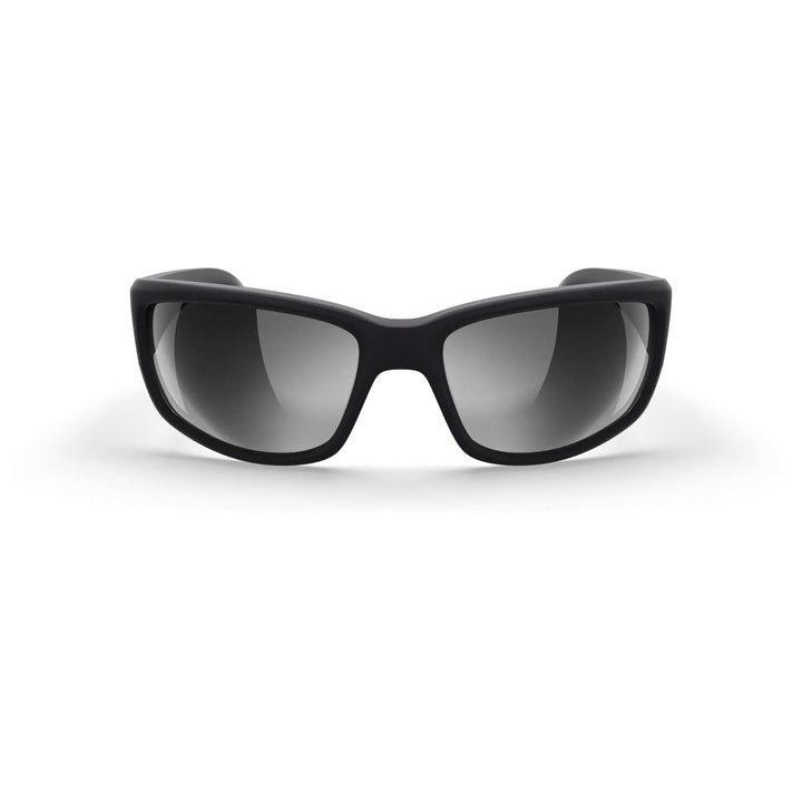 Large REKS® Wrap Polarized Trivex sunglasses with red mirror lenses, featuring a wrap-around brown frame for outdoor protection.
