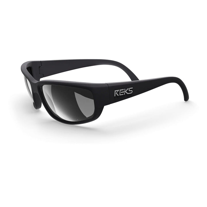 Large REKS® Wrap Polarized Trivex sunglasses with red mirror lenses and a brown frame, designed for optimal eye protection.