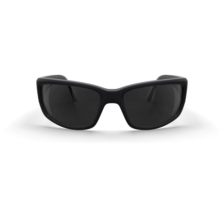Large REKS® Wrap polarized sunglasses with red mirror and brown Trivex® lenses, featuring a wrap-around design.