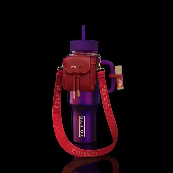 Coldest mini backpack with mint-colored squeeze holder and key hanger, designed for compact organization and stylish convenience.