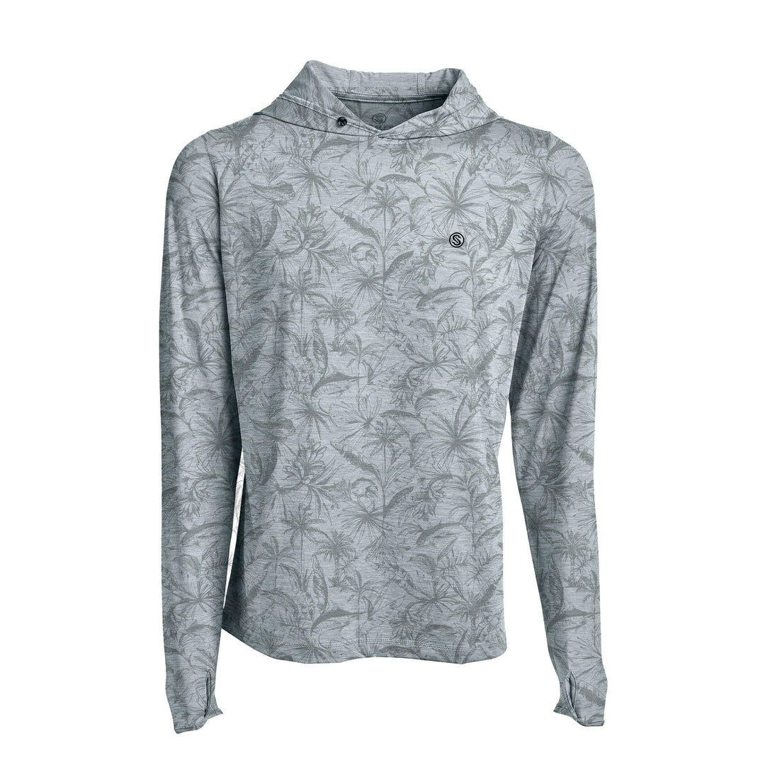 Black hooded long sleeve active performance shirt with loose lines design from Scalesgear.com.