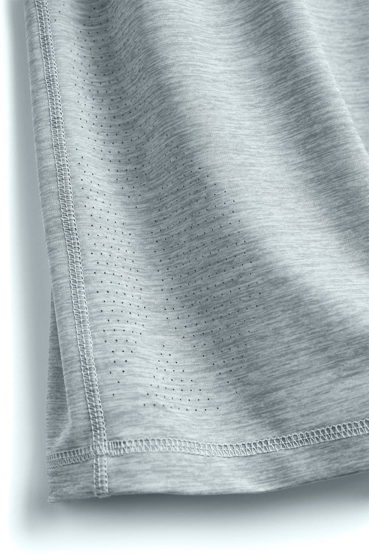 Blue gold long sleeve active performance shirt by Scalesgear.com, made from heather grey fabric with stylish design details.