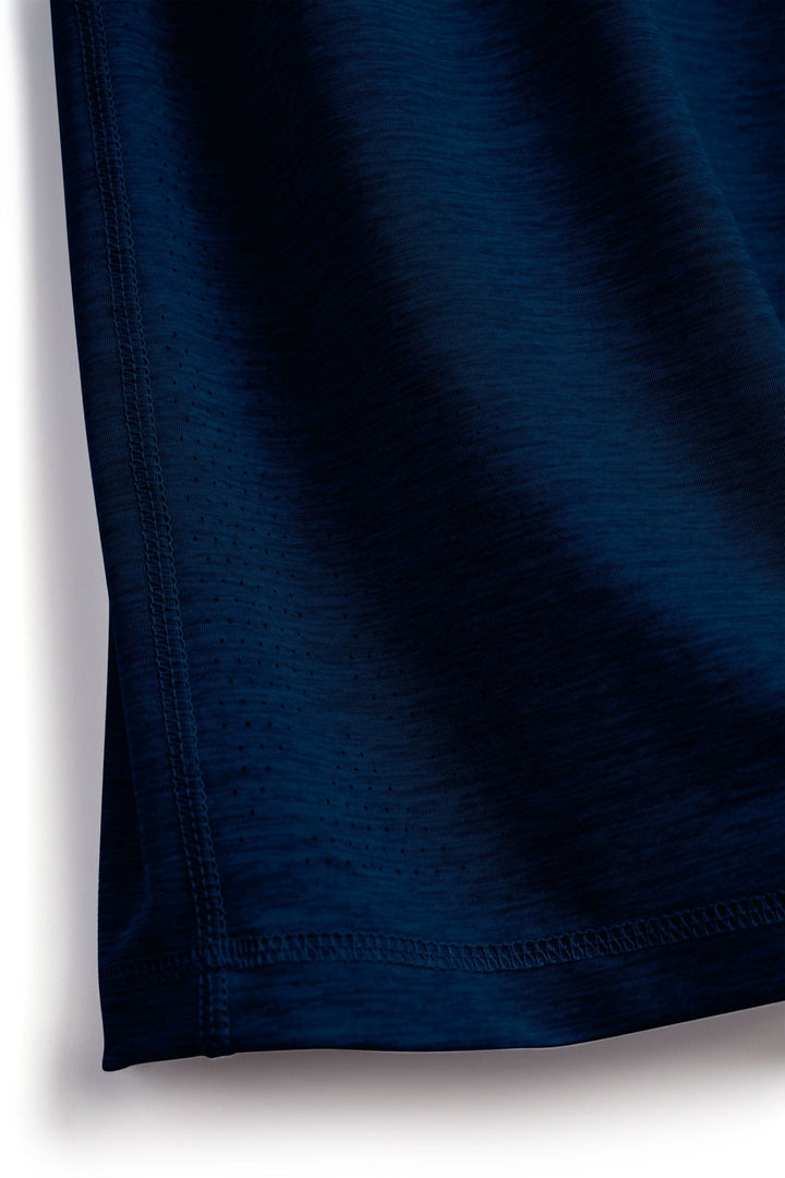 Navy Heather long sleeve active performance shirt by Scalesgear.com, designed for comfort and athletic movement.