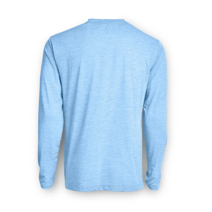 Powder blue long sleeve active performance shirt by Scalesgear.com, designed for sports and fitness activities.