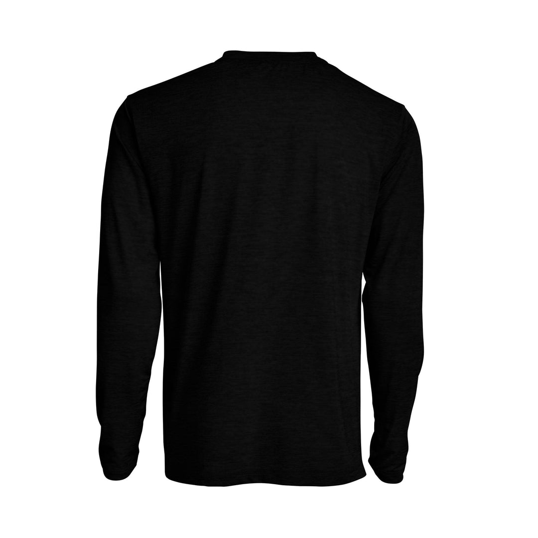 Black Heather long sleeve active performance shirt by Scalesgear with sleek design and moisture-wicking fabric.