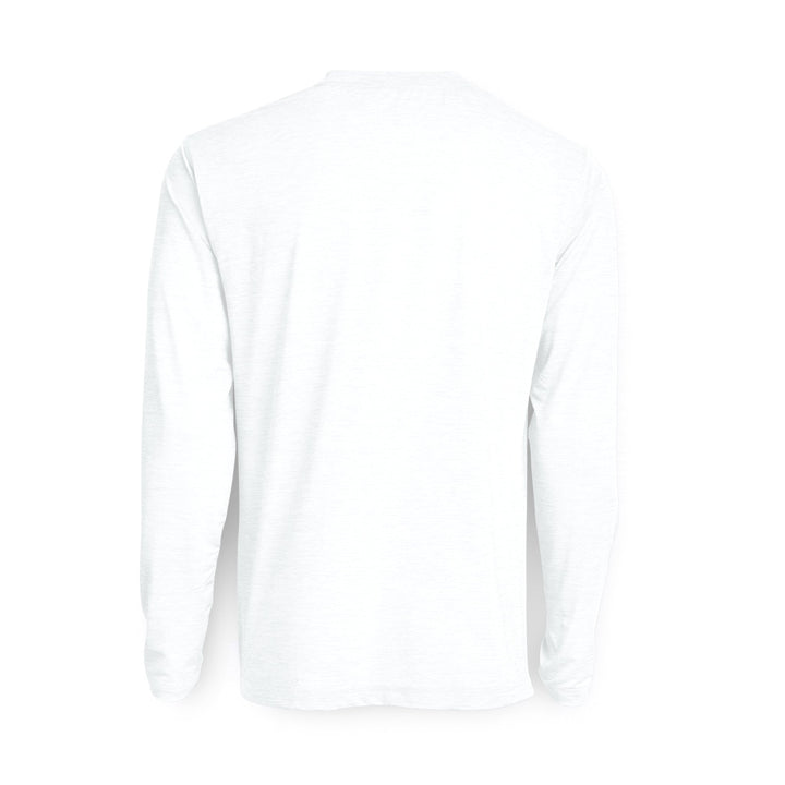 White long sleeve active performance shirt by Scalesgear.com with sleek fit and breathable fabric for athletic wear.