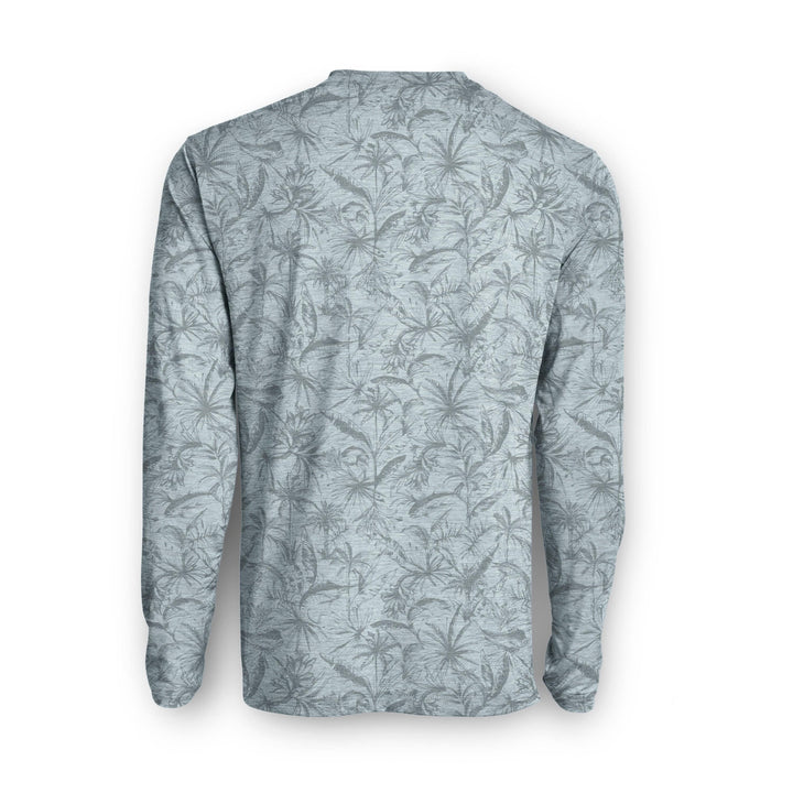 Grey Heather Loose Lines long sleeve active performance shirt by Scalesgear.com, featuring a relaxed fit and athletic design.