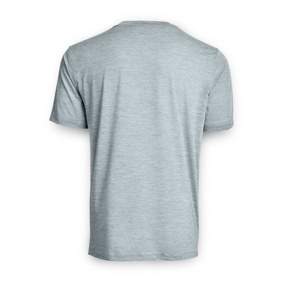 Navy Heather Iconic S/S Active Performance Short Sleeve Tee by Scalesgear.com, lightweight fabric with athletic fit.