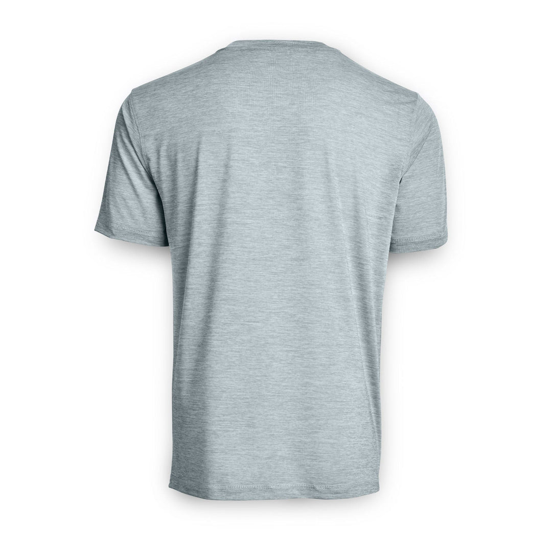 Navy Heather Iconic S/S Active Performance Short Sleeve Tee by Scalesgear.com, lightweight fabric with athletic fit.