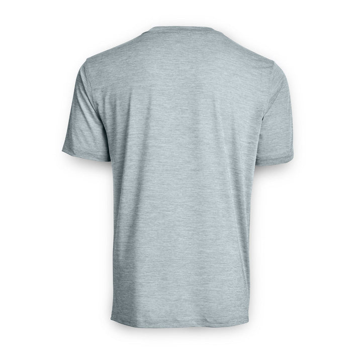 Navy Heather Iconic S/S Active Performance Short Sleeve Tee by Scalesgear.com, lightweight fabric with athletic fit.