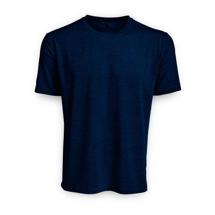 Navy Heather Iconic S/S Active Performance Short Sleeve Tee by Scalesgear.com, lightweight athletic shirt with a fitted design.