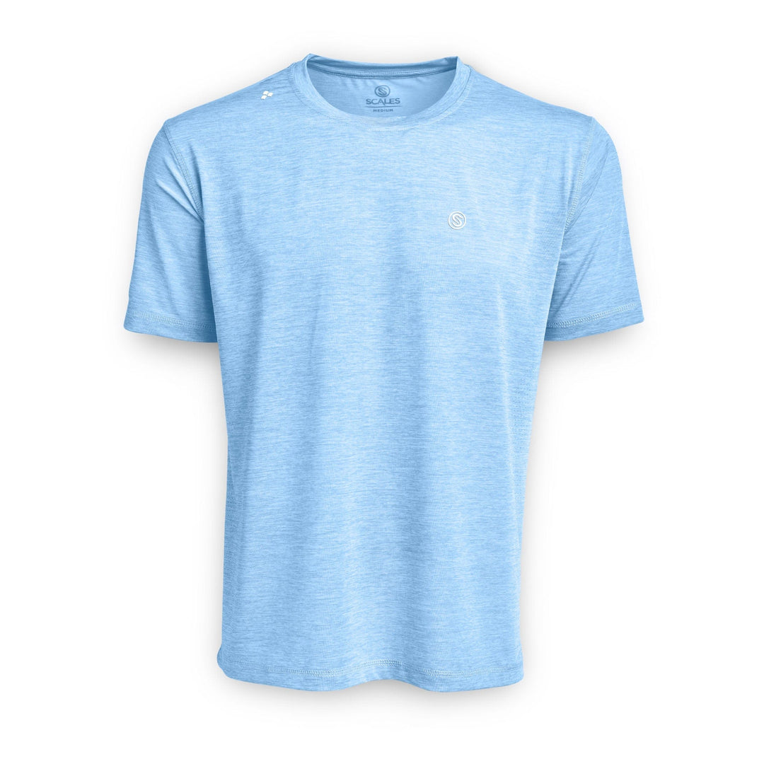Navy Heather Iconic S/S Active Performance Short Sleeve Tee by Scalesgear.com, lightweight and breathable athletic shirt.