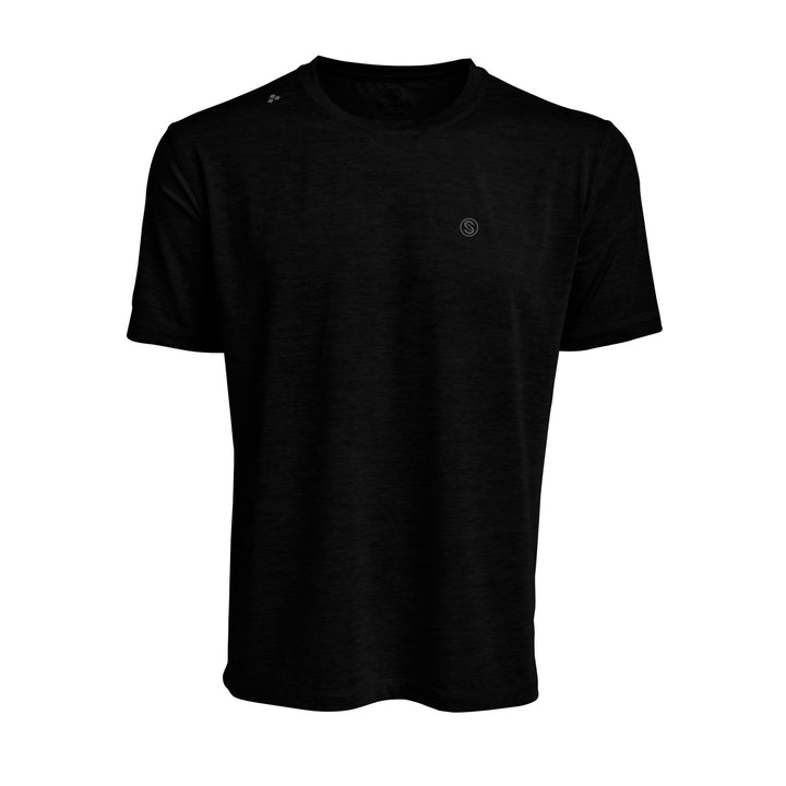 Navy heather short sleeve active performance tee by Scalesgear.com with lightweight, breathable fabric and athletic fit.