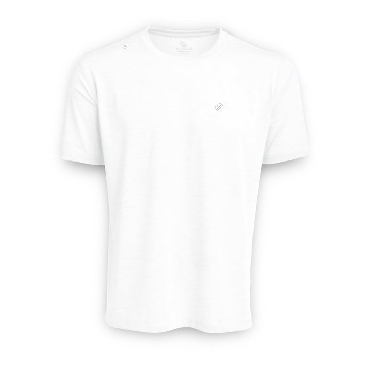 Navy Heather short sleeve active performance t-shirt by Scalesgear.com, lightweight and breathable for workout comfort.