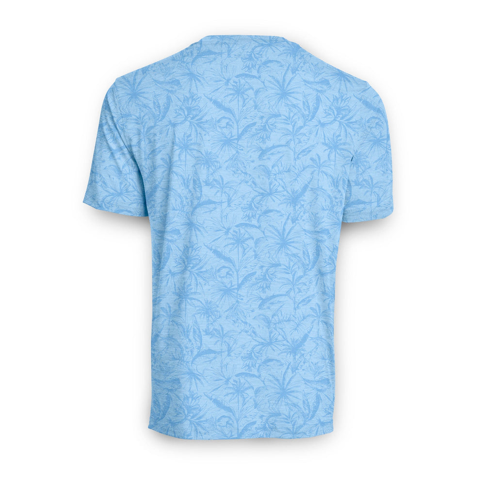 Powder blue heather Loose Lines short sleeve active performance tee by Scalesgear.com, lightweight and breathable athletic shirt.