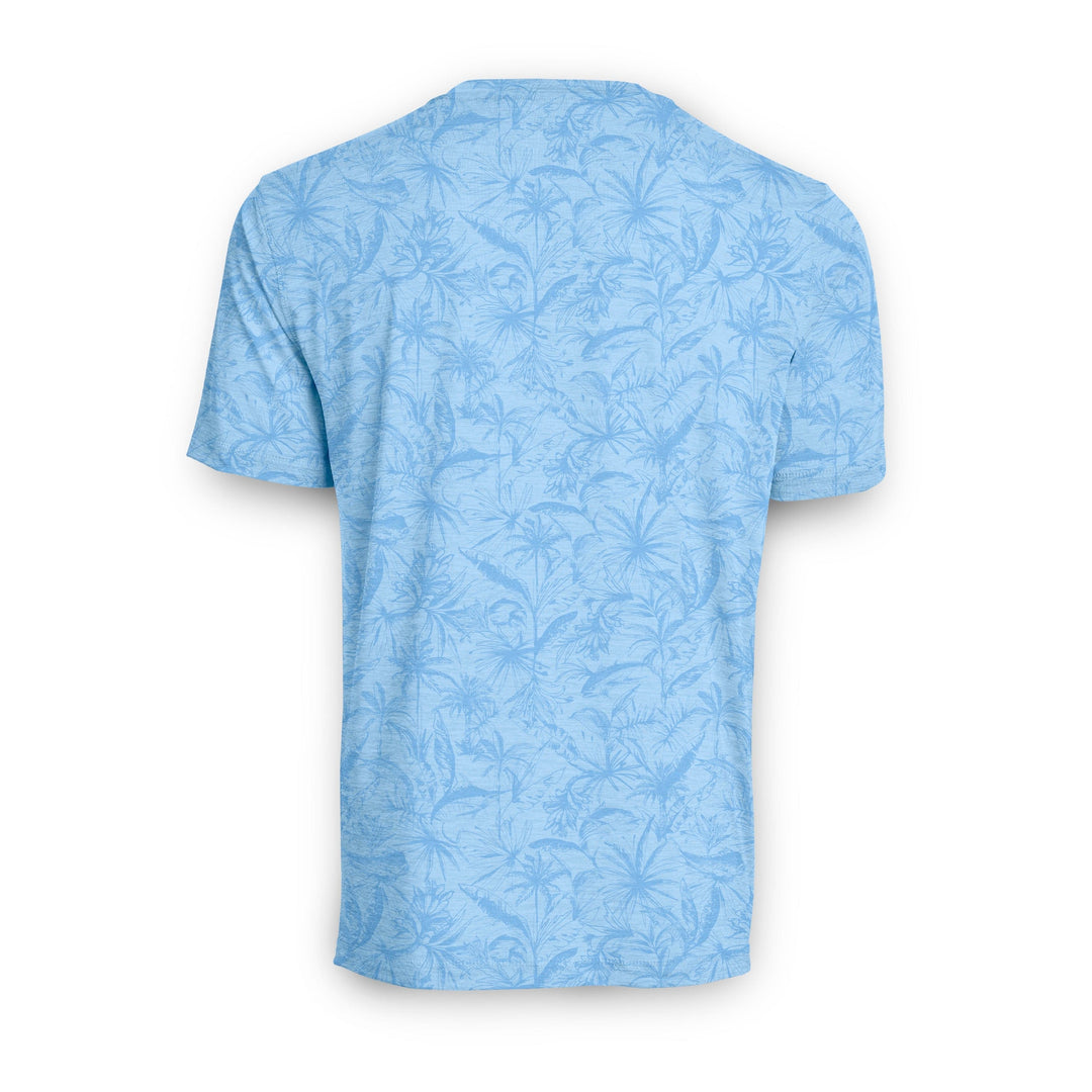 Powder blue heather Loose Lines short sleeve active performance tee by Scalesgear.com, lightweight and breathable athletic shirt.