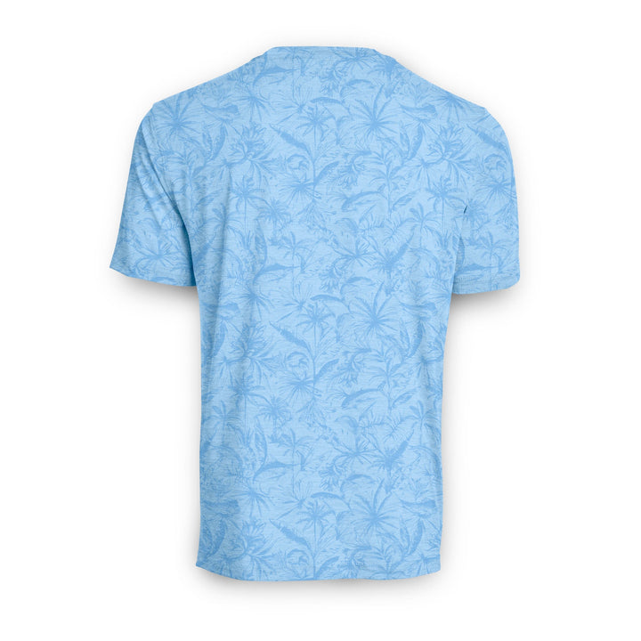 Powder blue heather Loose Lines short sleeve active performance tee by Scalesgear.com, lightweight and breathable athletic shirt.