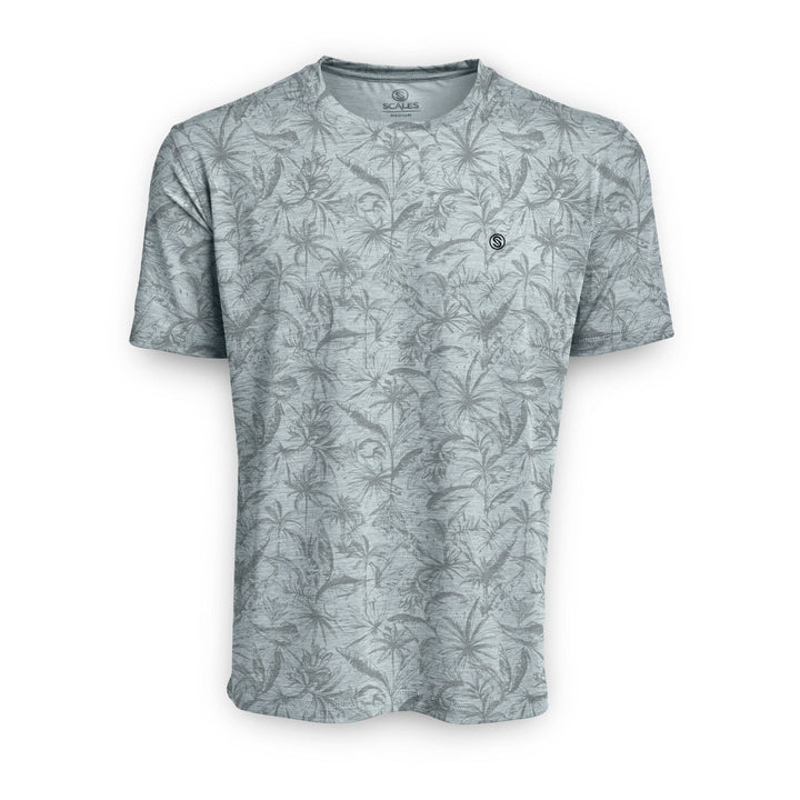 Powder blue Heather Loose Lines Short Sleeve Active Performance Tee by Scalesgear.com, lightweight and breathable athletic shirt.