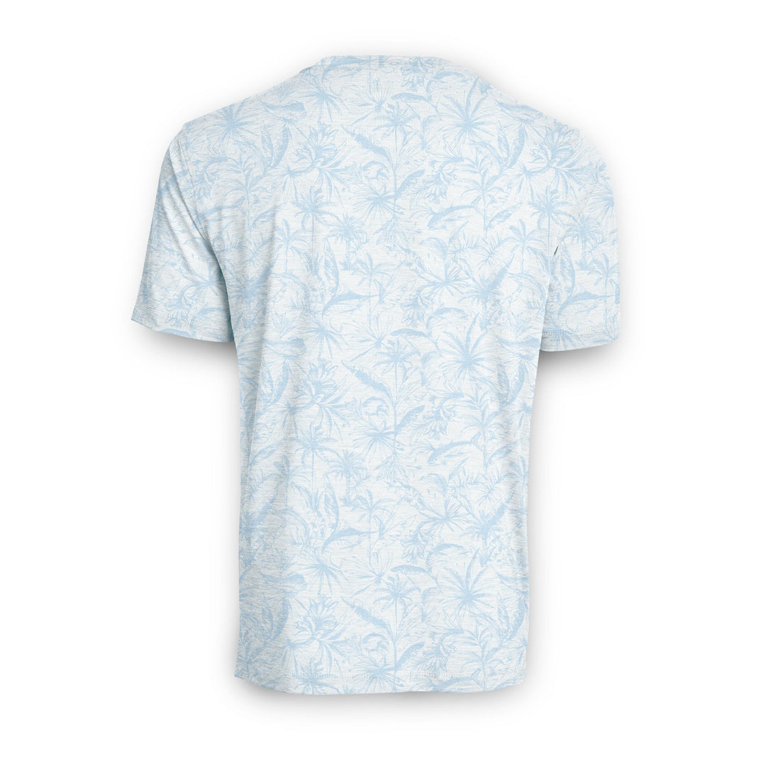 Powder blue heather loose lines short sleeve active performance tee by Scalesgear.com, lightweight and breathable athletic shirt
