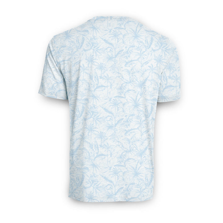 Powder blue heather loose lines short sleeve active performance tee by Scalesgear.com, lightweight and breathable athletic shirt