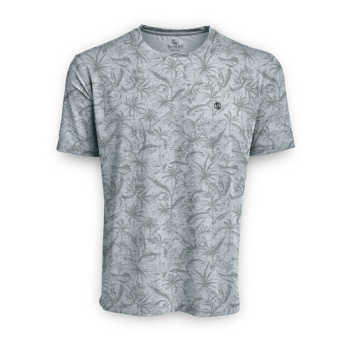 Powder blue Heather Short Sleeve Active Performance Tee by Scalesgear.com with loose line design, breathable athletic comfort.