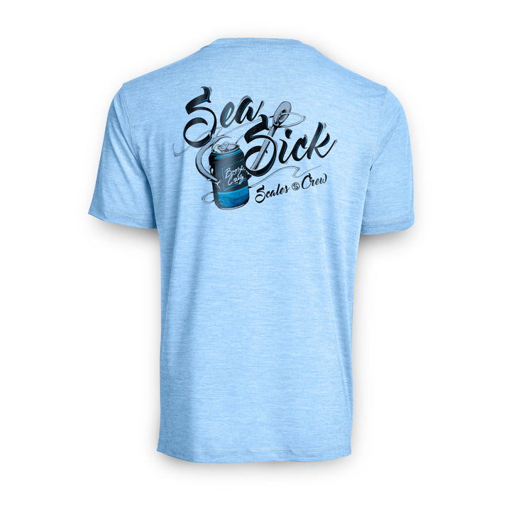 Powder blue Scalesgear active performance short sleeve tee featuring breathable fabric and a fitted athletic design.